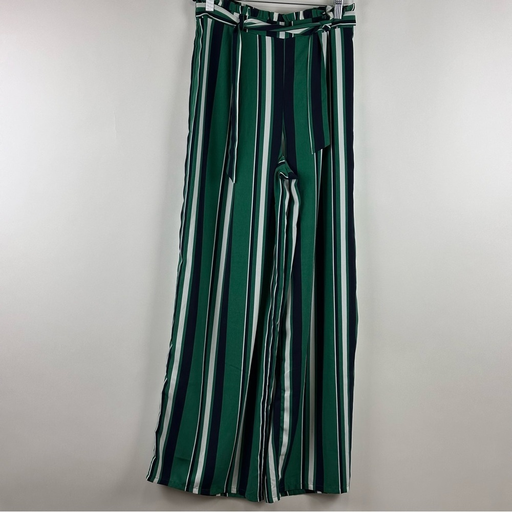 Forever 21 Women's Striped Belted Palazzo Pants - Picture 2 of 7